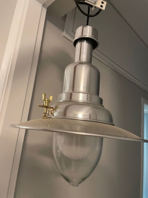 Inox kitchen ceiling light with bulb, modern