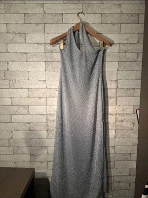 Long silver lurex dress Baobab new, size L