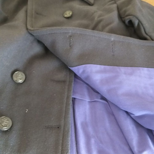 Navy woolen pea coat unused