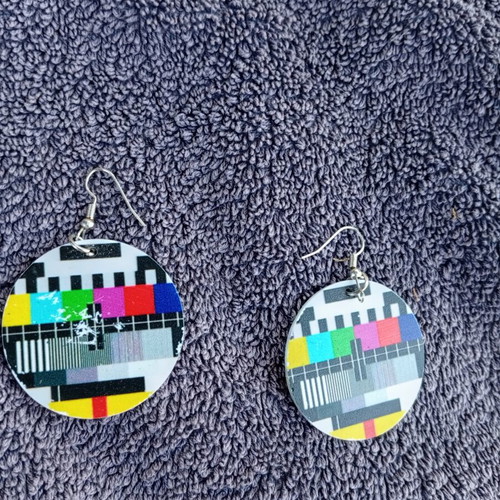 Retro earrings, multicolor