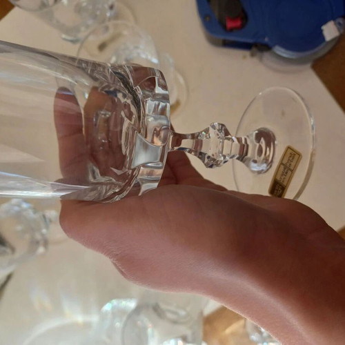 Set of 4 handmade crystal glasses like new