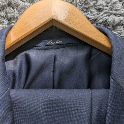 Mango Man Super Slim Fit suit like new, dark blue windowpane check