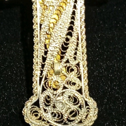 Filigree Epirus Cross 925 Silver Christ Gilded like new