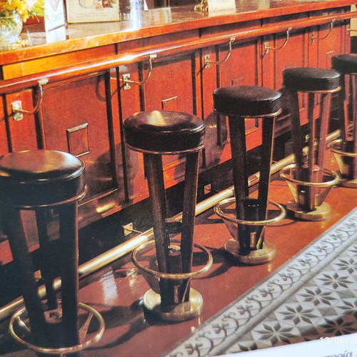 Bar stools used, pack of 6 ship-style, floor-mounted