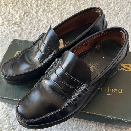 Sebago black leather moccasins used, size 41