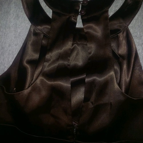 Vintage brown dress like new with flower brooch, size M