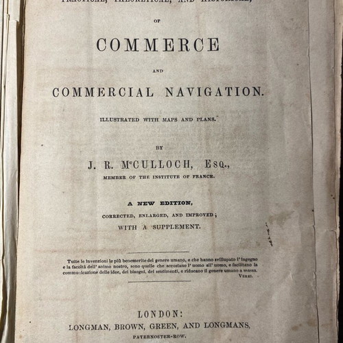 Practical Theoretical and Historical Dictionary of Commerce and Navigation used