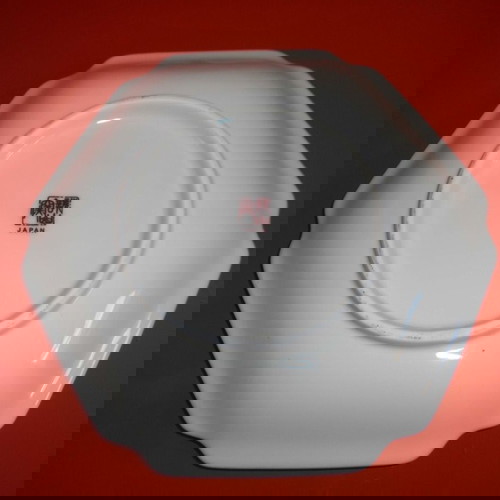 Πορσελάνινο πιάτο εξαγωνικό μεταχειρισμένο με κινέζικες λεπτομέρειες 20 cm