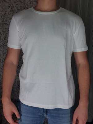 Bershka t-shirt used, white, size L