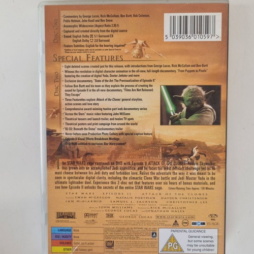 Star Wars Attack of the Clones double DVD collector's edition