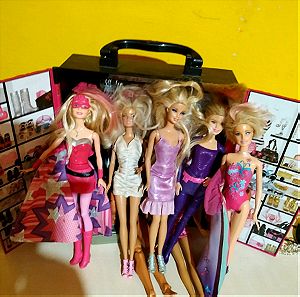5 Κούκλες Barbie πακέτο με ντουλάπα του 2008-2010