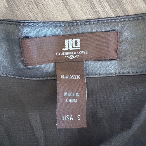 JLO Strapless Top Size S Like New Dark Grey Polyester