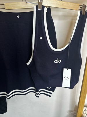 Women's set top with skirt new, dark blue