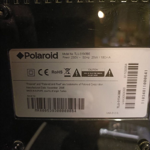 Polaroid TLU-51543BE 15.4" LCD TV used with HDMI and remote control