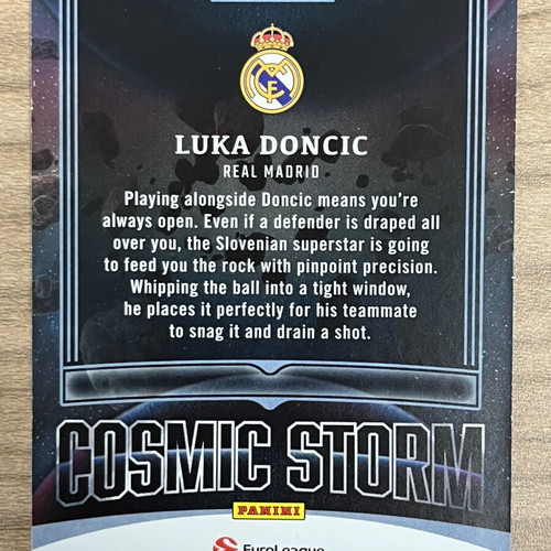 Panini Origins Euroleague Basketball Luka Doncic Cosmic Storm card like new