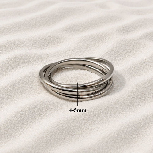 Trivero ring made of stainless steel, new, silver color