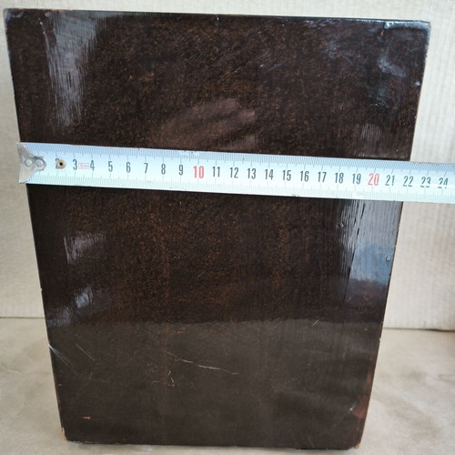Vintage Chinese wooden jewelry box shaped like a wardrobe, like new