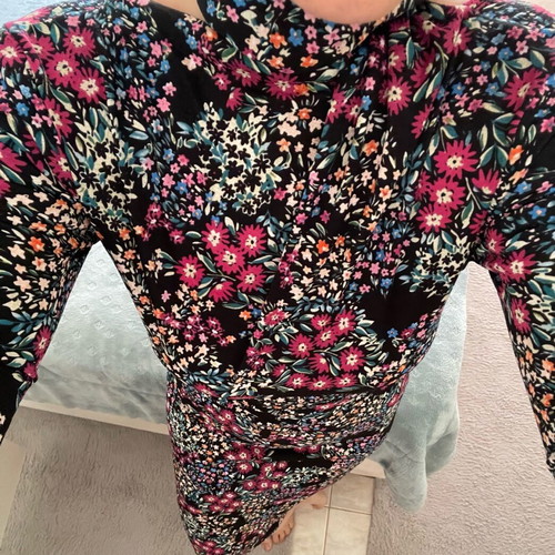Pink Woman midi dress like new, multicolored with open back