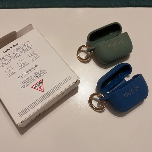 Guess cases for AirPods Pro green and blue, new, set of 2