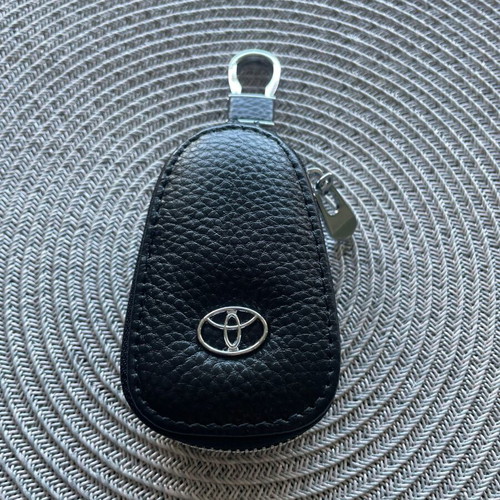 Leather car key case Toyota new, black and gray