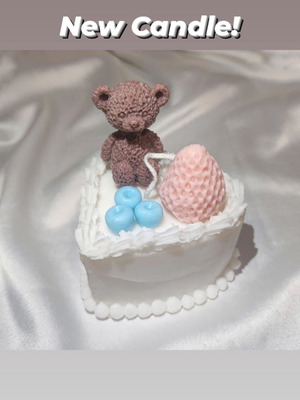 Cake Candle διακοσμημένο με αρκουδάκι και φρούτα