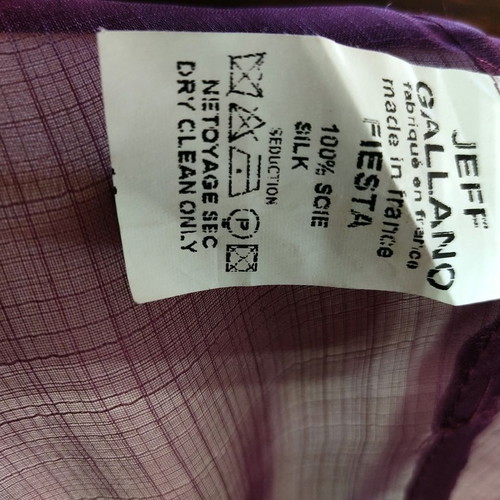 Jeff Gallano silk organza shirt burgundy, size Large, new