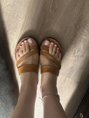 Athena leather sandals used, size 40, brown