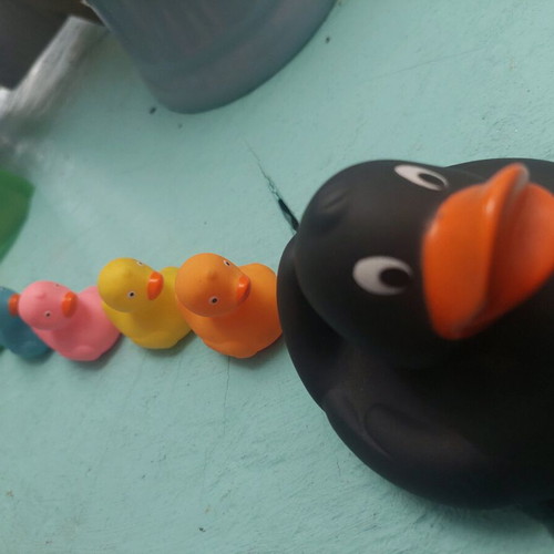 Bath duck and baby ducks like new