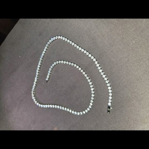 Tennis chain 4mm, white gold plated, stainless steel 316L