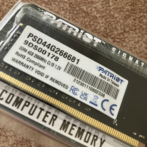 Patriot DDR4 4GB RAM new, sealed