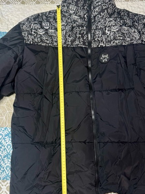 Ανδρικό μπουφάν puffer Sinsay Keith Haring XL σαν καινούργιο, μαύρο