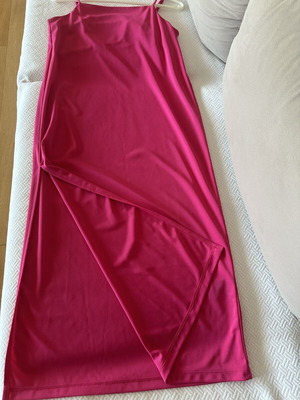 Midi dress with side slit, fuchsia, like new, H&M