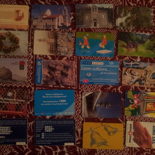 Phone cards used, pack of 20 pieces