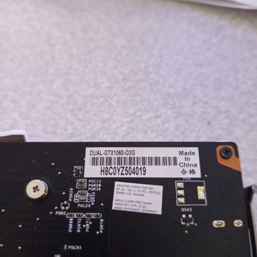 Asus GeForce GTX1060 3GB μεταχειρισμένη, δεν λειτουργεί
