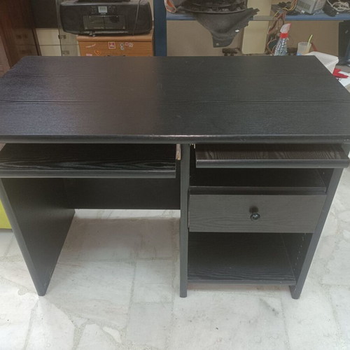 Black computer desk and office chair set