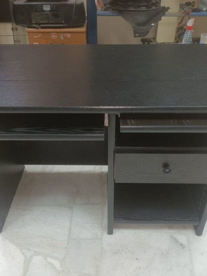 Black computer desk and office chair set