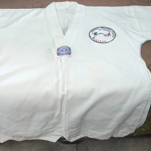 Tae Kwon Do uniform with equipment used