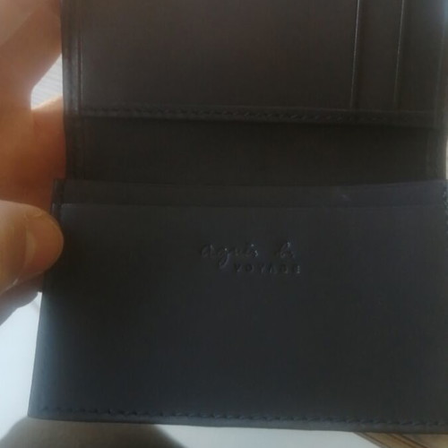 Agnes Voyage leather card holder new, black