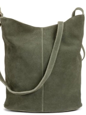Leather crossbody bag La Redoute Collections like new, khaki