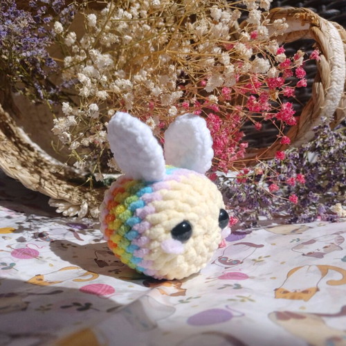 Crocheted colorful bee made to order