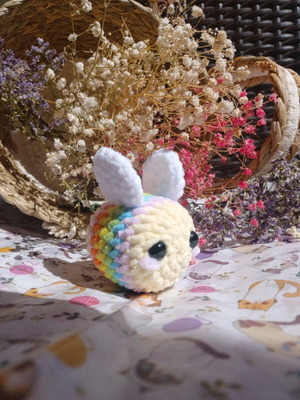 Crocheted colorful bee made to order