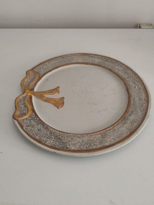 Christmas decorative platter used with silver glitter