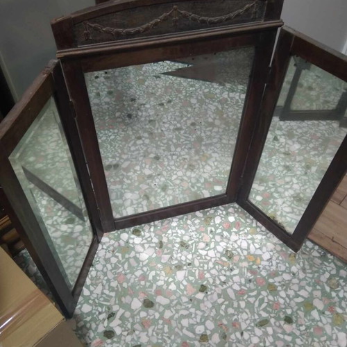Triptych mirror used, wooden, 1915-1925