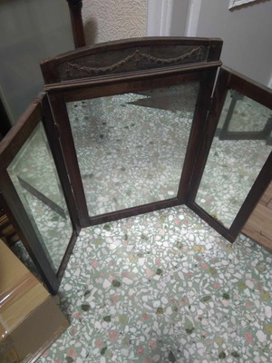 Triptych mirror used, wooden, 1915-1925