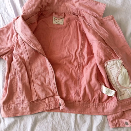 Jean jacket like new, pink, size S