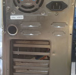 Retro AT computer case with 5.25 floppy drive and power supply used
