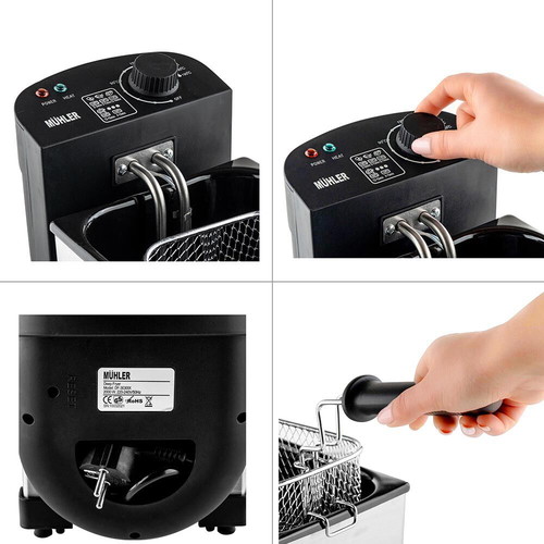 Muhler DF-3030IX deep fryer 3lt silver new