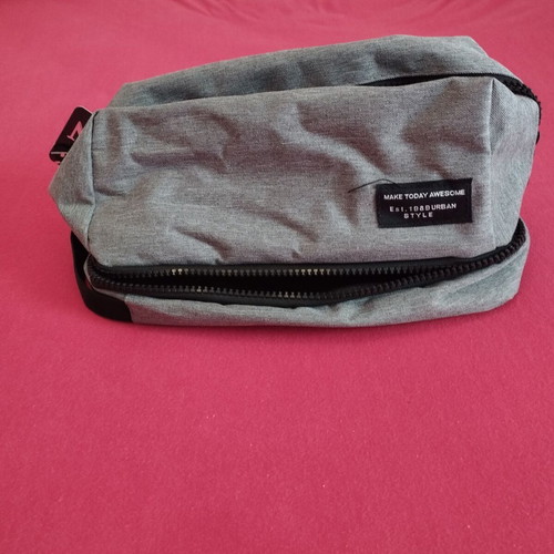 Men's toiletry bag new, gray with many compartments