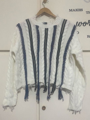 White thick knitted sweater Sinsay like new, size M