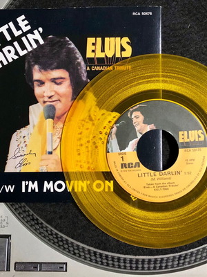 Elvis Little Darlin' βινύλιο 7" single σαν καινούργιο, ποπ